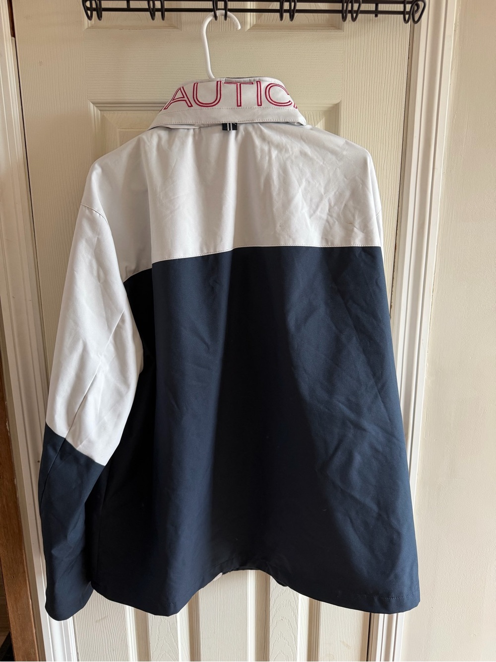Nautica Navy and White Colorblock Lightweight Jacket - Picture 2 of 5